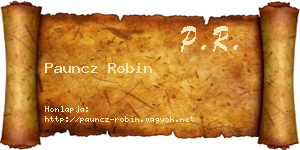 Pauncz Robin névjegykártya